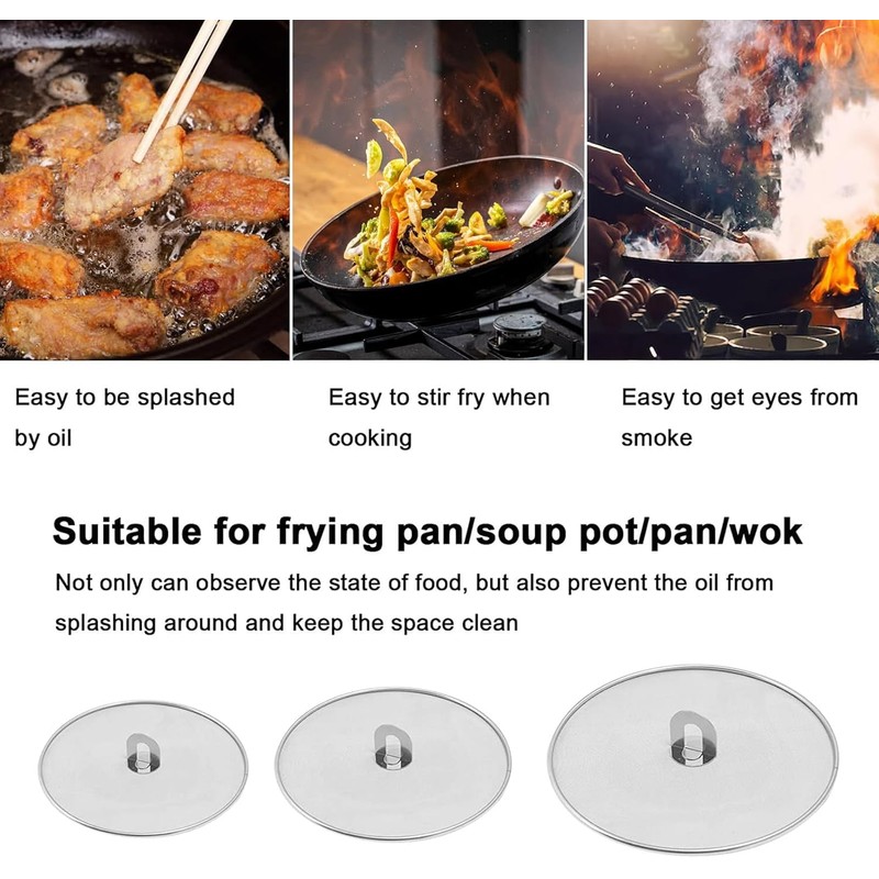 Homestia Splatter Screen for Cooking - Stainless Steel Grease Splatter