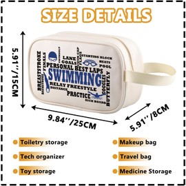 XYANFA Swim Clear Makeup Bag Swimming Lovers Gift Swimmer Gift Swim Coach Team Travel Toiletry Bag Organizer Pouch Cosmetic Bag (SWIMMING TOILETRY tm)