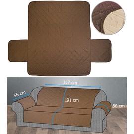 Wilson Gabor Reversible Pet Slipcover for 3 Seater Sofa Water Resistant Beige Brown (Sofa Cover, Quilted Sofa Cover, Bench)