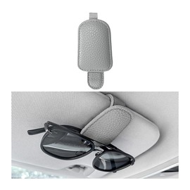 zipelo Sunglasses Holders for Car Sun Visor, Magnetic Leather Vehicle Glasses Hanger Clip for Ticket Card, Auto Interior Eyeglass Organizer Accessories, Universal for SUV Sedan Truck (Gray)