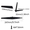 AUXBC 4Pcs 5-Inch Heavy Duty Iron Strap Hinges, Matte Black