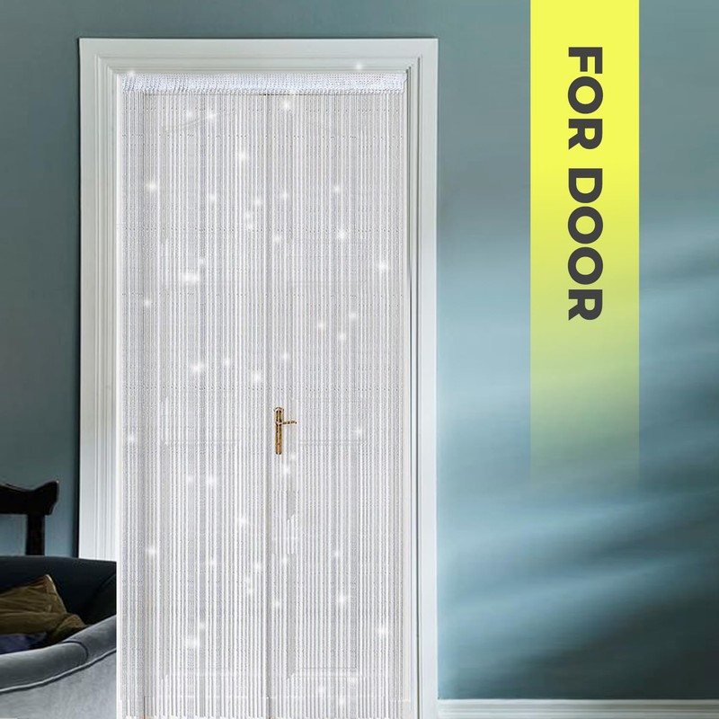 SUZEYEN Weißer Fadenvorhang für Tür und Fenster - Elegante Fliegengitter