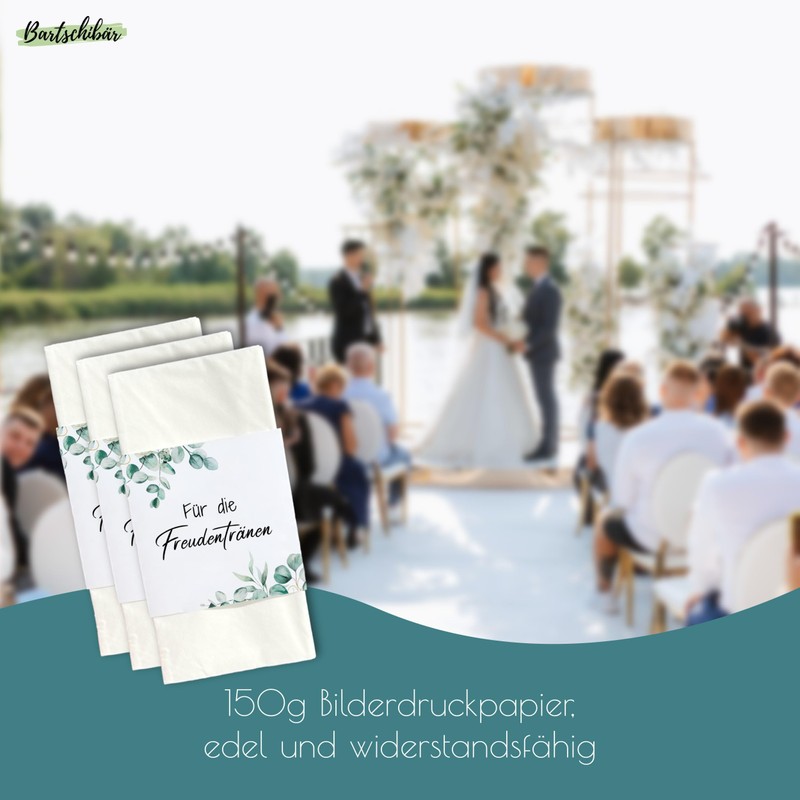 50 Tears of Joy Banderoles for Handkerchiefs as Table Decoration