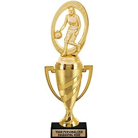 Basketball Trophy, 14" Gold Cup Girls Basketball Trophy Awards, 10 Pack