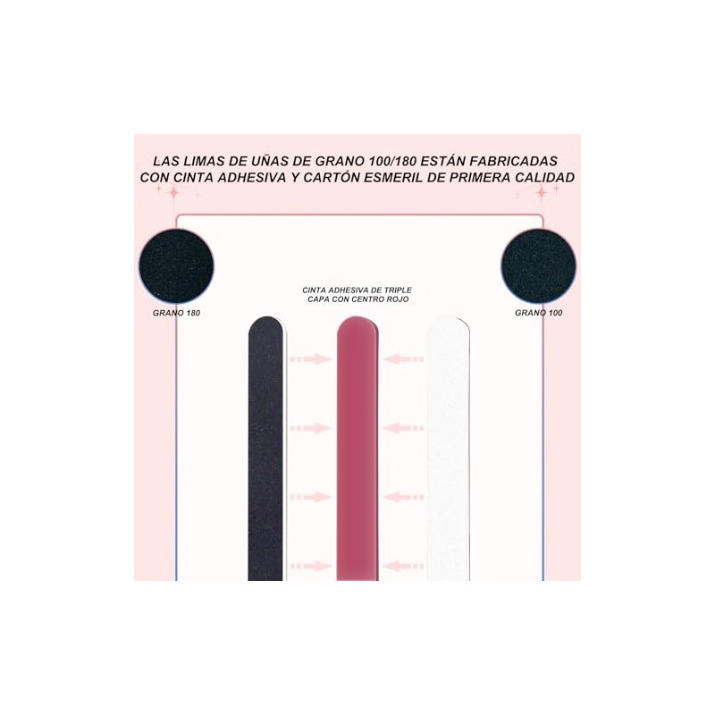CGBE Lima de uñas,Nail Files and Buffer Manicure Tools Kit