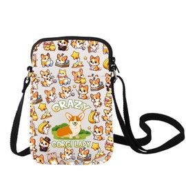 LEVLO Funny Corgi Crossbody Bag Corgi Owner Gift Crazy Corgi Lady Corgi Dog Shoulder Bag Corgi Lover Merchandise, Corgi C Bag