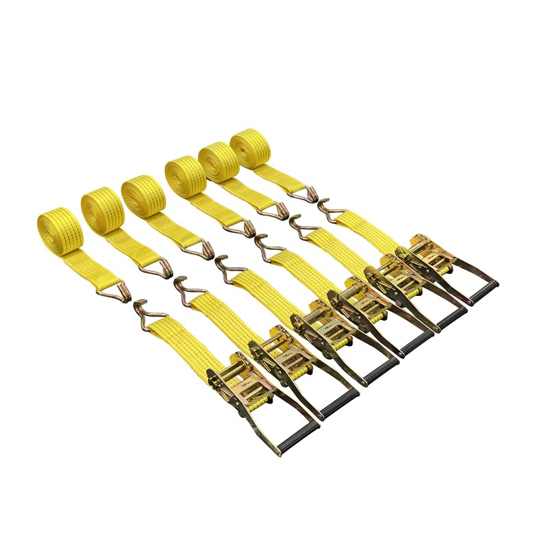 6 Pack 2" x15' Ratchet Strap Tie Down 5000LB J