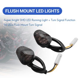 2 PCS LED Turn Signal Indicator Light Lamp Flush Mount for YZF R1 R3 R6 R6S FZ6 FZ1 FZ FZ6R FZ07 FZ8 FZ09 TMAX MT-09