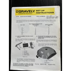Gravely Set up instructions 30” Rotary Mower 23075 23076 22531 Form 25167