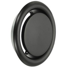 PATIKIL 8 Inch Round Ceiling Diffuser, Metal Adjustable Wall Air Vent Diffuser Vent Duct Cover Exhaust Supply for Kitchen Bathroom Garage, Black