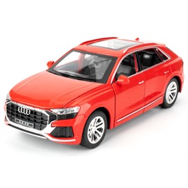 imtfzct 1:24 Q8 Model vehicles, Die-cast Alloy Car with Pullback Function, Children's Toy Car with Light and Sound, Collectible Model Toy, Present for 4-7 Year Old Children (red)