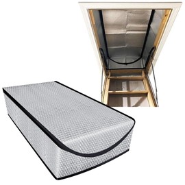 Storystore Attic Door Insulation Cover 25" x 54" x 11" - Energy Saving Attic Stairs Insulation Cover - Attic Tent with Access Zipper - Fire Proof Attic Cover Stairway Insulator for Pull Down Ladder
