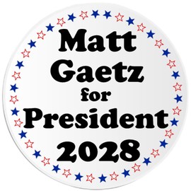 Matt Gaetz for President 2028-3 Pack Circle Stickers 3 Inch - USA Election Republican Conservative Vote Support Red White Blue