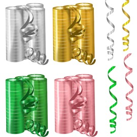 Gotetiso Streamers Pack of 12 Streamers Gold & Silver & Rose Gold & Green Glittering Streamers Birthday Golden Wedding Decoration Party Decoration New Year's Eve Decoration Christmas