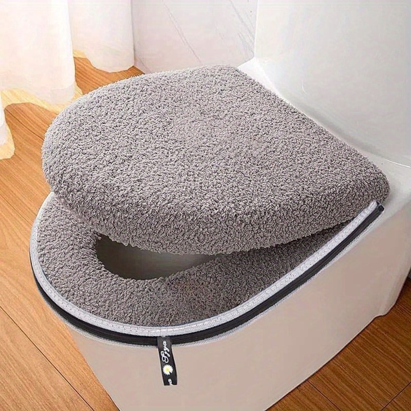 Thickened Toilet Seat Cushion for Winter – Soft Machine-Washable Cover
