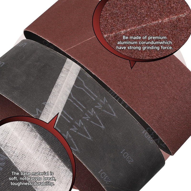 STEBRUAM Sanding Belt 75 x 533 mm,12PCS 320 Grit