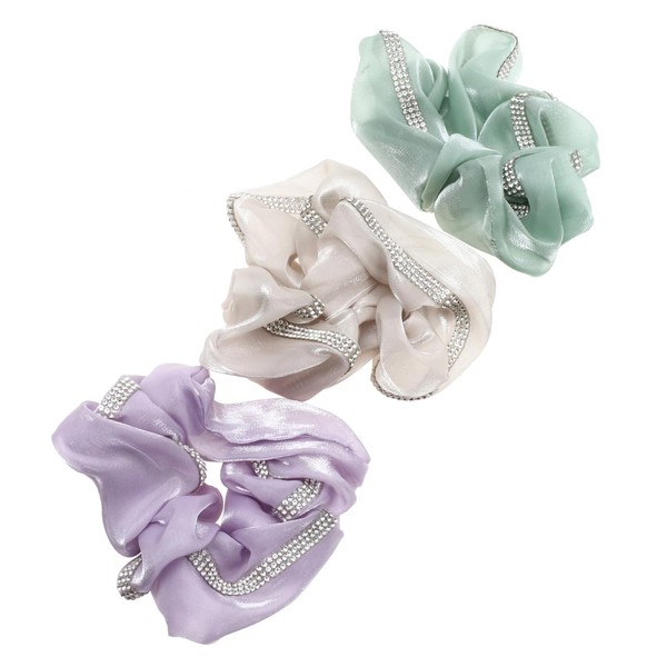 minkissy 3pcs Ponytail Hair Ropes for Women Diamond Hair Ties
