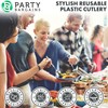 Party Bargains Silver Plastic Silverware - [40 Counts] Infinity Modern