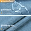 BTTN 78 Inch Long Shower Curtain - Blue Linen Textured