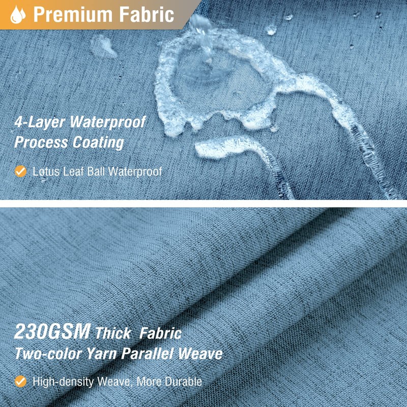 BTTN 78 Inch Long Shower Curtain - Blue Linen Textured