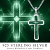 YueYuan Cross Necklace for Women Men 925 Sterling Silver Green
