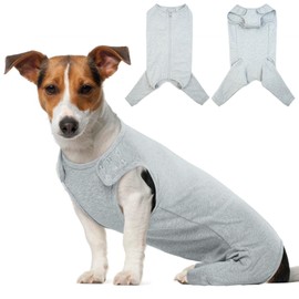 Katzinst Dog Bodysuit After Op, Dog Costume for Dogs After Surgery with Zip at the Back, Dog Bodysuit After Castration Male for Hair Loss, Anti-Licking, Wound Protection, Cone Alternative, Shuhoufu,