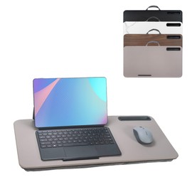 Lap Desk, Portable Laptop Desk Fits Up to 16“ Laptops, with Tablet Slot, Built-in Cushion, Great for Home & Office,Lap Desk with Cushion (Gray, Large)