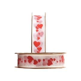 Valentine Ribbon Red Ribbon Gift Wrapping Decrotions for Valentine's Day Wedding Bachelorette Decor(11 Yards)