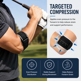 Adjustable Elbow Brace for Sports – Targeted Compression with Removable Pad for Tennis, Golf, Weightlifting & Daily Activities
