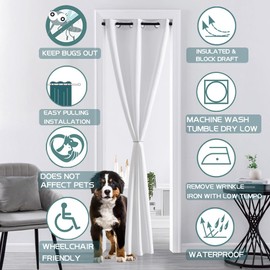 XTMYI White Grommet Top Blackout Doorway Curtain for Bedroom,1 Panel