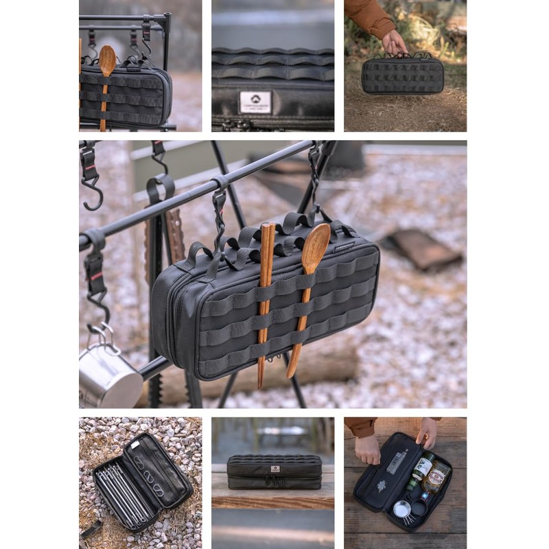 CAMPINGMOON Storage Box for Camping Outdoor Hammer Lantern Black BK-30