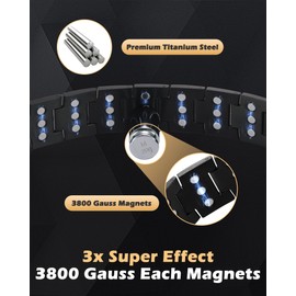 Jeracol Magnetic Bracelet for Men – 3X Ultra Strength Titanium Steel Magnetic Bracelet & Floding Clasp– Gift Box and Removal Tool Included