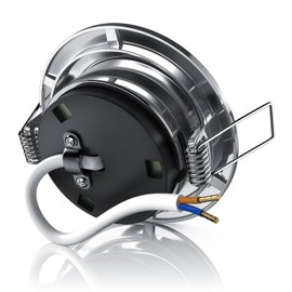 Brandson - 4x LED Ceiling Spotlight Dimmable and Swivelling - Ultra Flat Spotlights - Recessed Ceiling Spotlight - Slim Aluminium Frame Stainless Steel Look - Beam Angle 120 Degrees - 230 V