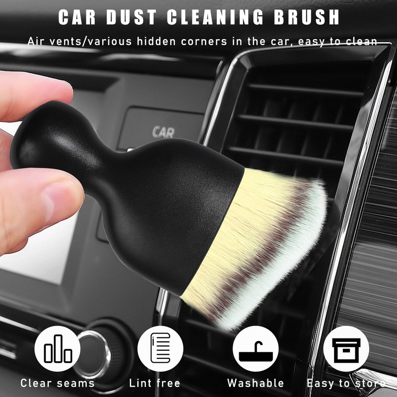 Dickno Car Interior Dust Brush, Soft Scratch Free Auto Detailing