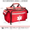 NOVAMEDIC Professional Red Empty Trauma First Aid Medical Bag, 15"x10"x9",