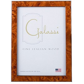 F. G. Galassi Handcrafted Fine Italian Wood Photo Picture Frame, Chestnut Burl, 8x10, made in USA, Model No. 27780