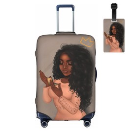 Dudietry Luggage protector suitcase cover luggage cover for Suitcase Washable Suitcase Protector Anti-scratch Suitcase cover Small African American Black Girl9