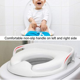 NonSlip Handle, potty seat potty training seat Soft Cotton Pad Potty Training Seat, Comfortable for Boys and Girls, potty training toilet, Food Grade PP Material (White)