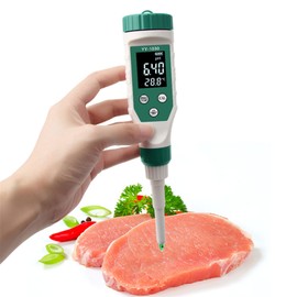 2 in 1 Digital PH Meter, Smart Bluetooth PH Temp Tester Pen Food PH Pocket Tester Kit for Baby Food, Water, Bread Dough, Water Quality Tester for Drinking, Cosmetics, Soil