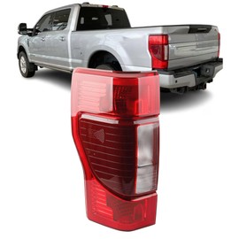 Dasbecan Left Driver Side Tail Light Assembly Compatible with 2020 2021 2022 Ford F250 F350 Super Duty Blind Spot Module Can be Installed Rear Taillight Halogen Type