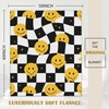 Smile Face Checkerboard Blanket, Hippie Soft Lightweight Throw Blanket for