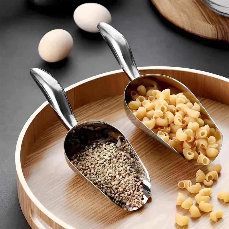AIMALL Cast Aluminum Utility Scoop for Ice, Flour, and Rice