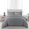 MOONLIGHT20015 Single Duvet Cover Set Reversible Stripes Satin Bedding Set