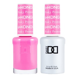 DND Gel Polish Set, Pink Collection, UV/LED Gel Polish and Air Dry Nail Lacquer, Matching Chip-Free Polish Duo, 644 Pinkie Promise, 0.5 Fl Oz