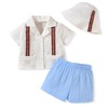 KOZBY Toddler Baby Boy Summer Outfit Embroidered Mexican Guayabera Shorts