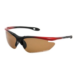 L-BALANCE EYES LBP-419-8 Polarized Sports Sunglasses, Black, Red/Polarized Brown