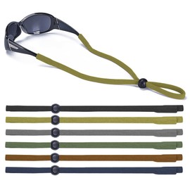 SHINKODA Sunglasses Lanyards for Men, Adjustable Glasses Cord, Sports Eyewear Retainer, Safety Glasses Strap, Eyeglass Rope Holders - Pack of 6