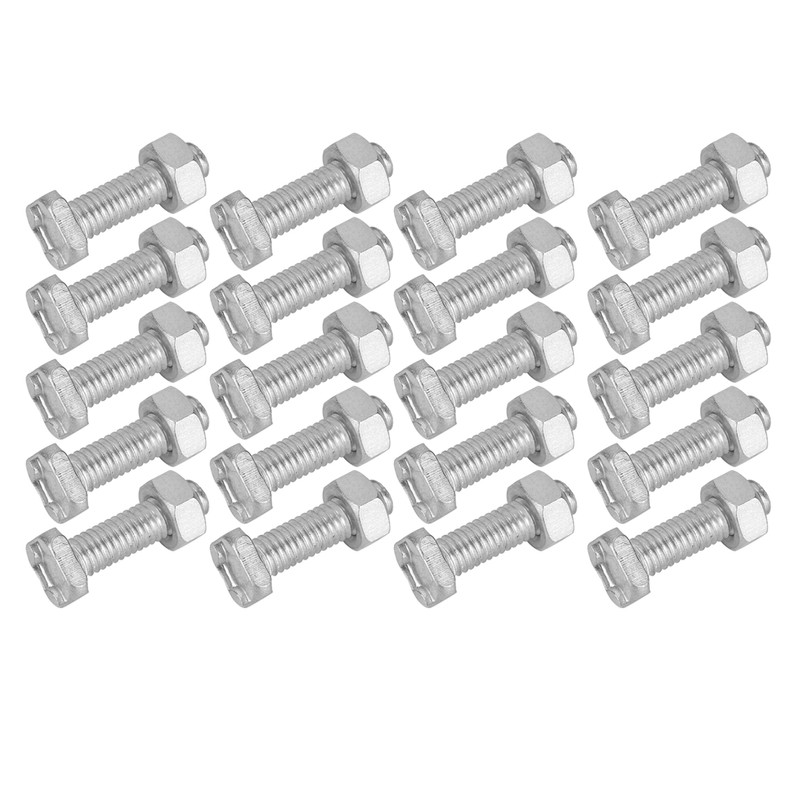 20 Set 22mm M6x22 Bolts and M6 Nut Aluminium Nuts