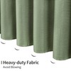 MitoVilla Green Waffle Shower Curtain Set with Snap-in Liner, Modern