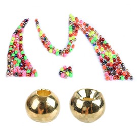 Maxcatch 100PC/LOT Tungsten Fly Tying Beads Head for Nymph Fishing Materials 10 Colors (Gold, 3/32'' (2.4 mm))